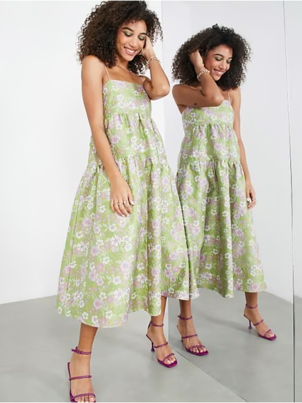 ASOS EDITION tiered cami midi dress